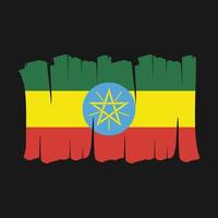 Ethiopia Flag Brush vector