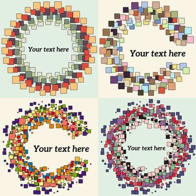 Set of Abstract Round Form with colored Vector Bubbles. Design Circle Template Background.