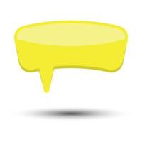 Yellow cartoon comic balloon speech bubble without phrases and with shadow. Vector illustration.
