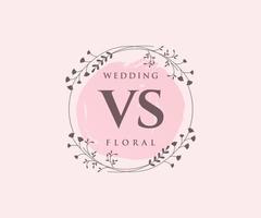 vs plantilla de logotipos de monograma de boda con letras iniciales, plantillas florales y minimalistas modernas dibujadas a mano para tarjetas de invitación, guardar la fecha, identidad elegante. vector