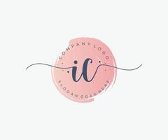 Initial IC feminine logo. Usable for Nature, Salon, Spa, Cosmetic and Beauty Logos. Flat Vector Logo Design Template Element.