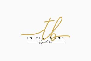 Initial TB signature logo template vector. Hand drawn Calligraphy lettering Vector illustration.