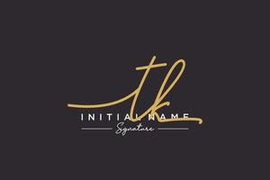 Initial TK signature logo template vector. Hand drawn Calligraphy lettering Vector illustration.