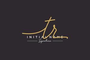 Initial TR signature logo template vector. Hand drawn Calligraphy lettering Vector illustration.
