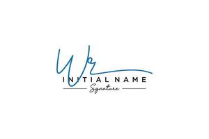 Initial WR signature logo template vector. Hand drawn Calligraphy lettering Vector illustration.