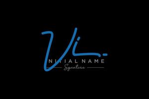 Initial VI signature logo template vector. Hand drawn Calligraphy lettering Vector illustration.