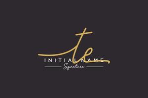 Initial TE signature logo template vector. Hand drawn Calligraphy lettering Vector illustration.