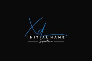 Initial XD signature logo template vector. Hand drawn Calligraphy lettering Vector illustration.