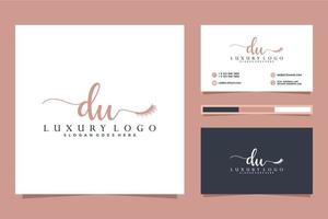 Initial DU Feminine logo collections and business card templat Premium Vector