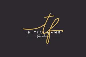 Initial TF signature logo template vector. Hand drawn Calligraphy lettering Vector illustration.