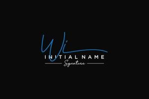 Initial WI signature logo template vector. Hand drawn Calligraphy lettering Vector illustration.