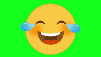 Laughing emoji green screen video