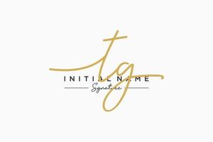 Initial TG signature logo template vector. Hand drawn Calligraphy lettering Vector illustration.