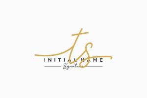 Initial TS signature logo template vector. Hand drawn Calligraphy lettering Vector illustration.