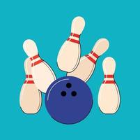 bowling strike isolated vector illustration