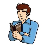 Man Reading Book Illustration vector