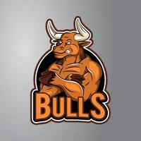 Bull Illustration Design Badge vector