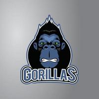 insignia de diseño de ilustración de gorila vector