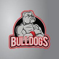 Bulldog Illustration Design Badge vector