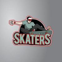 Skater Illustration Design Badge vector