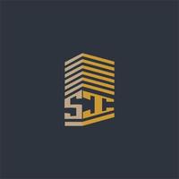 SI initial monogram real estate logo ideas vector