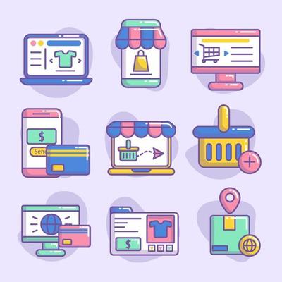 ECommerce Application Icon Set Collection