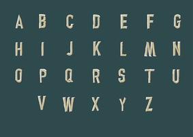 Engraved on stone font, alphabet letters vector illustration