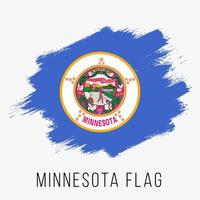 plantilla de diseño de la bandera vectorial del grunge de minnesota del estado de estados unidos. bandera de minnesota para el día de la independencia. grunge, minnesota, bandera vector