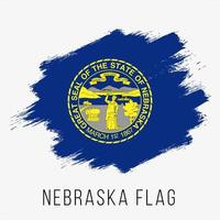 plantilla de diseño de bandera de vector de grunge de nebraska del estado de estados unidos