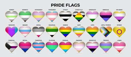 Pride Flag Heart LGBT Vector Design Template