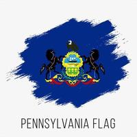 plantilla de diseño de bandera de vector de grunge de pennsylvania del estado de estados unidos