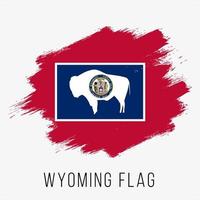 plantilla de diseño de bandera de vector de grunge de wyoming de estado de estados unidos