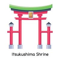 Trendy Itsukushima Shrine vector