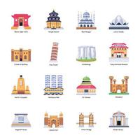 Set of Historic Monuments Flat Vectors