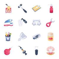 Trendy Set of Dentistry 2D Icons vector