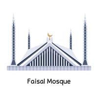 Trendy Faisal Mosque vector
