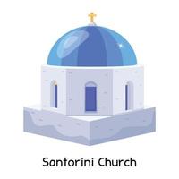 Trendy Santorini Church vector