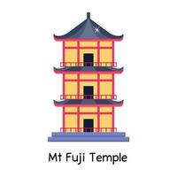 templo del monte fuji vector