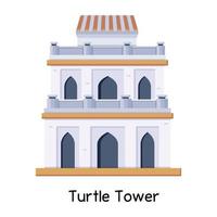 torre de tortuga de moda vector