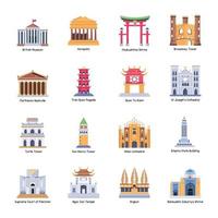 Pack of Famous Monuments Flat Vectors