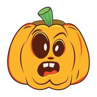 Trendy Spooky Pumpkin vector