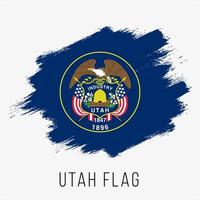 USA State Utah Grunge Vector Flag Design Template
