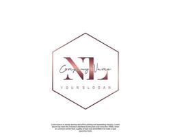 Initial letter NL Feminine logo beauty monogram and elegant logo design, handwriting logo of initial signature, wedding, fashion, floral and botanical with creative template vector