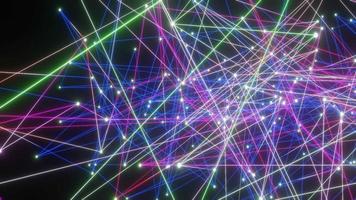 Abstract Digital technology Network glowing dots and lines background 3D rendering video