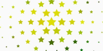 Light Green, Yellow vector template with neon stars.