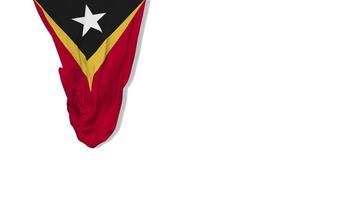 timor leste, est timor sospeso tessuto bandiera agitando nel vento 3d rendering, indipendenza giorno, nazionale giorno, croma chiave, luma Opaco selezione di bandiera video