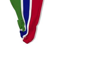 gambia hängende stofffahne weht im wind 3d-rendering, unabhängigkeitstag, nationaltag, chroma-key, luma-matte auswahl der flagge video