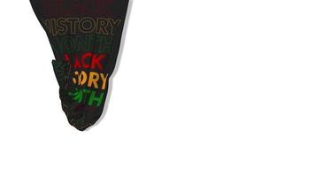 Black History Month Hanging Fabric Flag Waving in Wind 3D Rendering, Chroma Key, Luma Matte Selection of Flag video