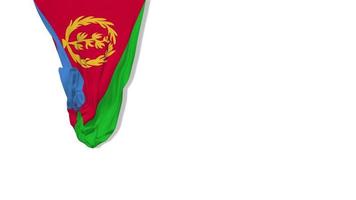 bandeira de tecido pendurado da eritreia acenando ao vento renderização em 3d, dia da independência, dia nacional, chroma key, seleção luma matte da bandeira video