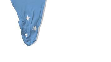 The Federated States of Micronesia Hanging Fabric Flag Waving in Wind 3D Rendering, Independence Day, National Day, Chroma Key, Luma Matte Selection of Flag video